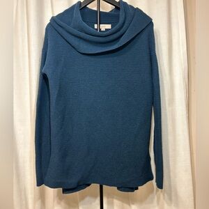 LOFT Deep Blue Cowl Neck Sweater